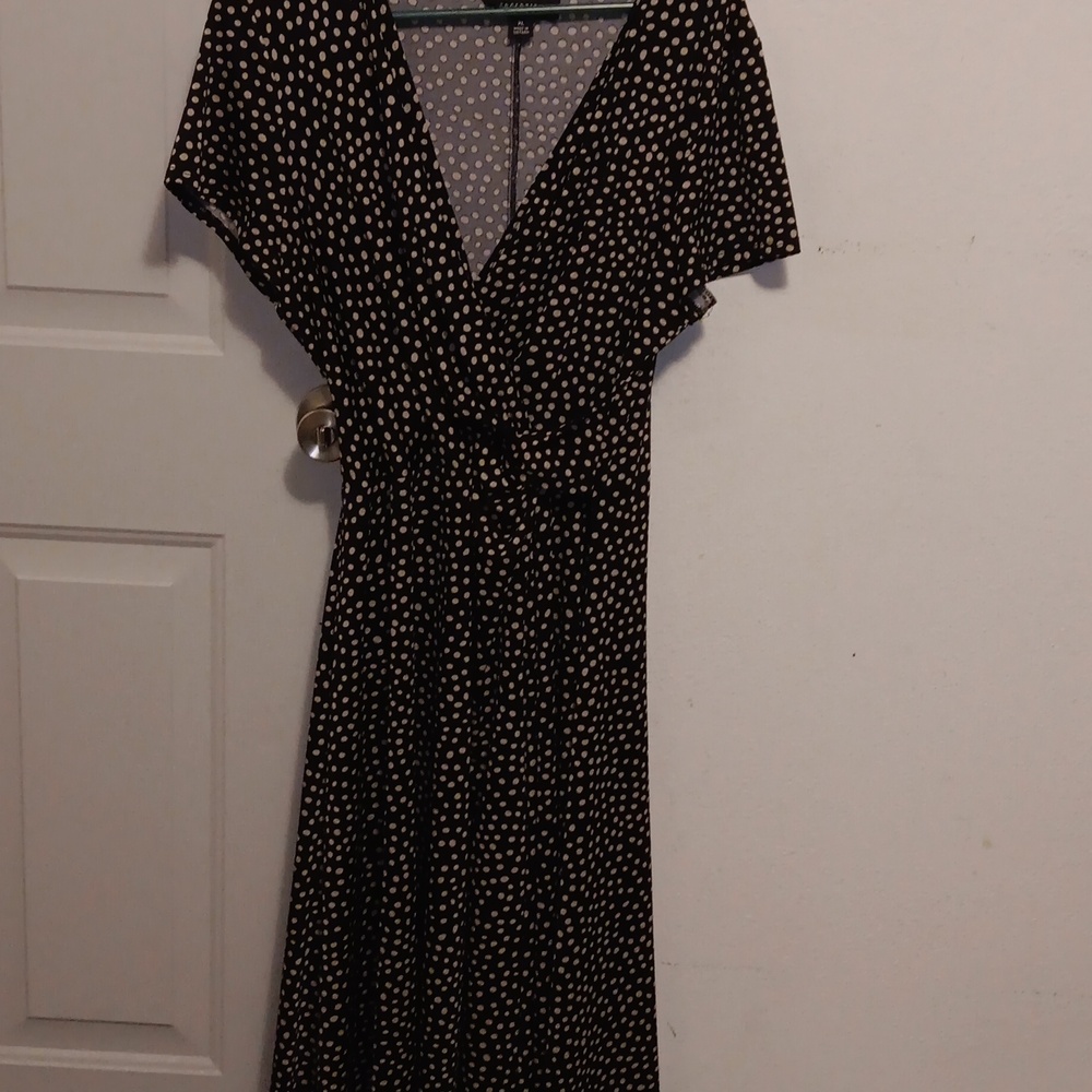 Perceptions Black and White Polka Dot Maxi Dress